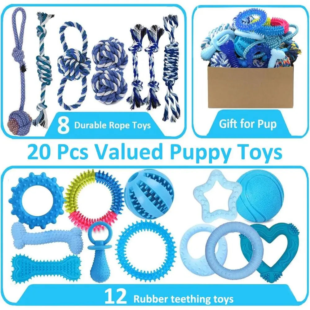 20 Pack Puppy Chew Toys For Small Dogs Teething Bundle