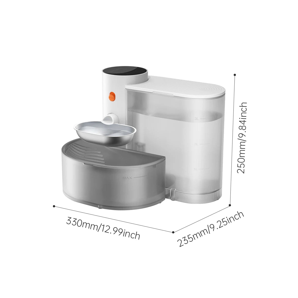 Booteely Stainless Steel Wireless Pet Water Dispenser With Purification