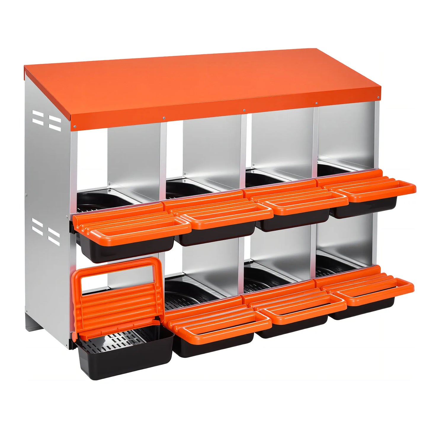 SucceBuy Metal Nesting Boxes For Chicken Laying With Protective Lids
