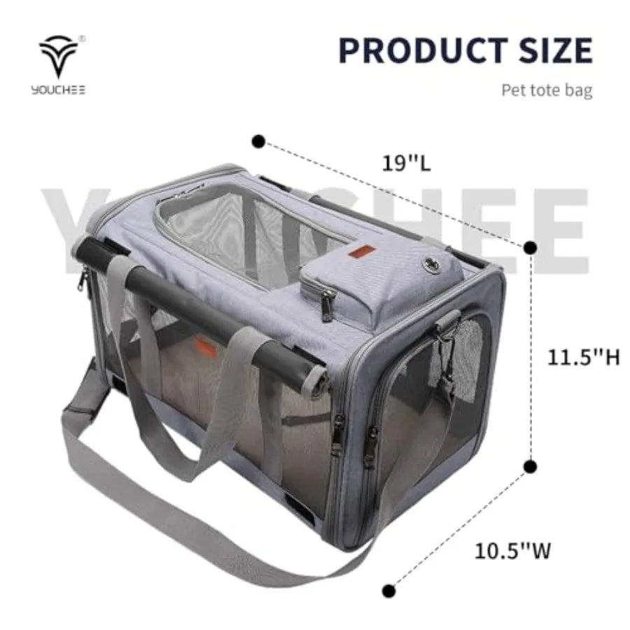 Soft Sided Collapsible Pet Carrier For Cats And Dogs