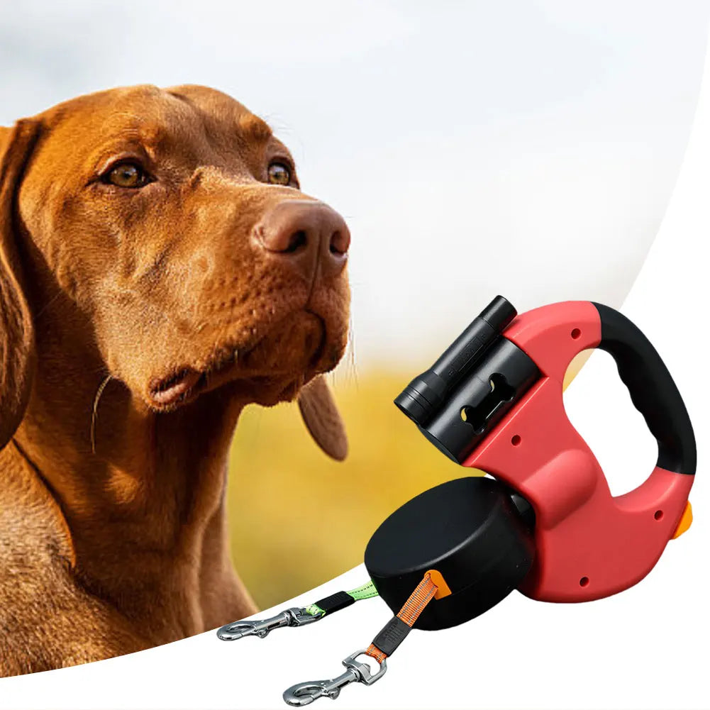 Alloet Double Headed Dog Leash With 360 Degree Swivel Retractable