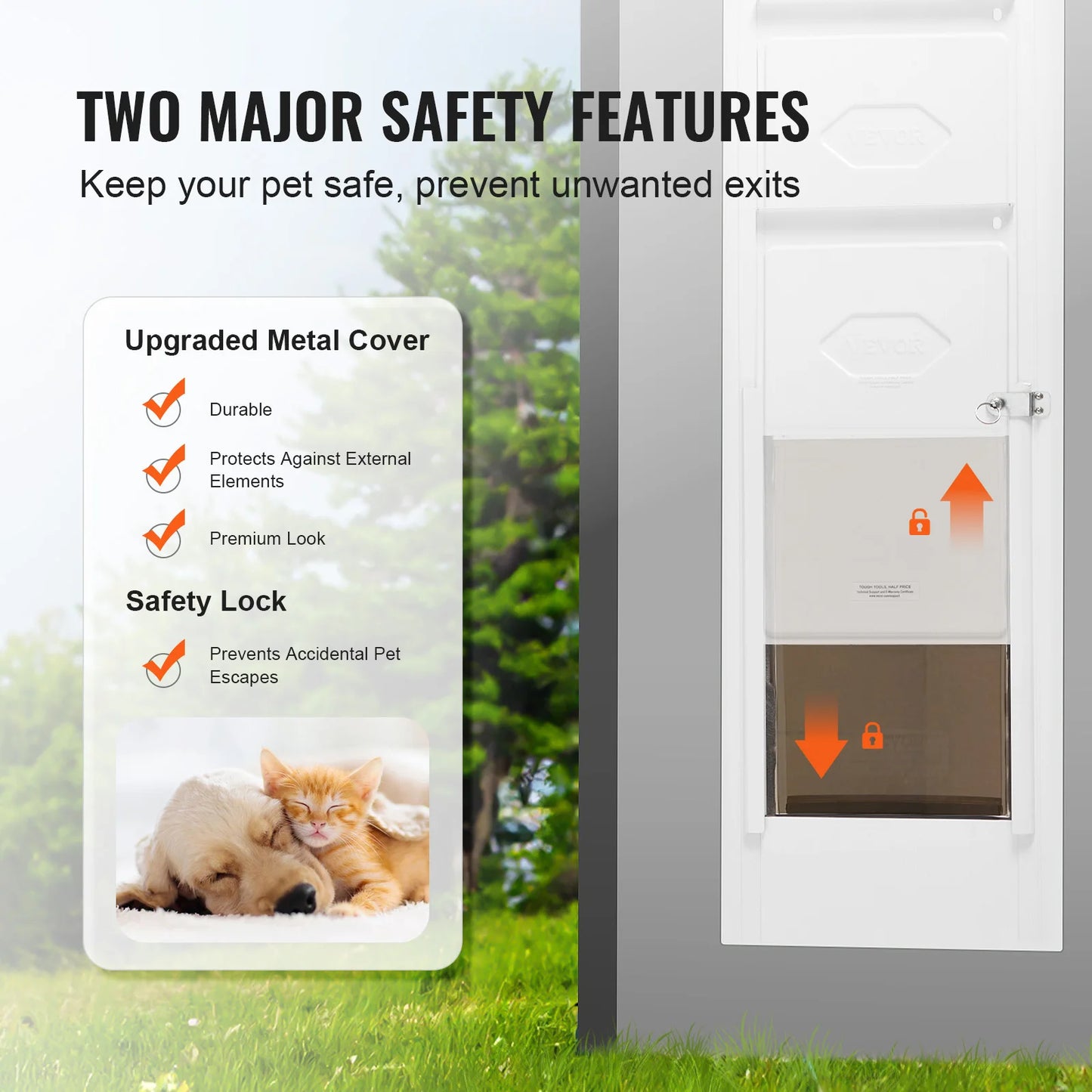 SucceBuy Dog Door For Sliding Glass Door Aluminum Frame