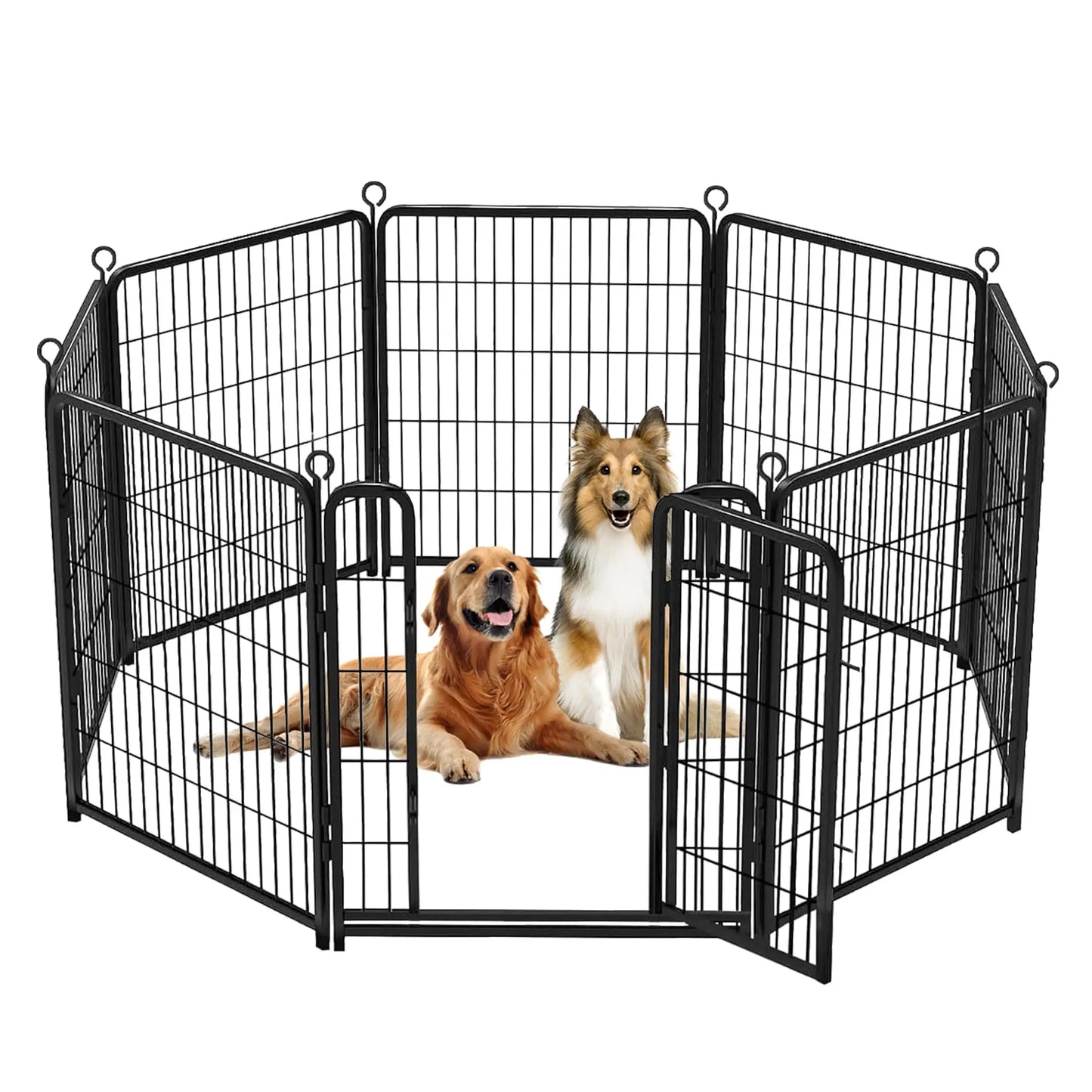 Studyset Dog Fence Indoor Outdoor Portable Metal Pet Exercise Pen For RV Camping