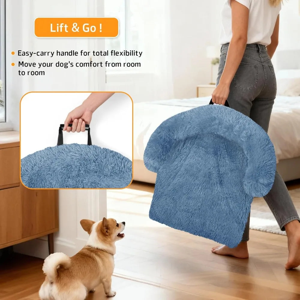 GGIB Calming Dog Bed Plush Mat With Removable Cover