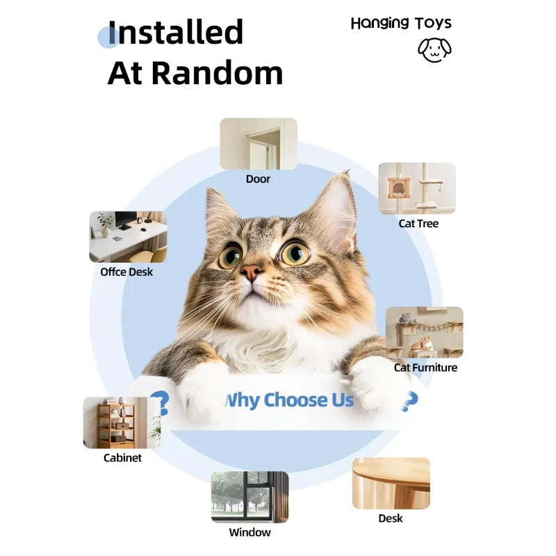 Self Playing Cat Toy Automatic Retractable Door Teaser Indoor Cats