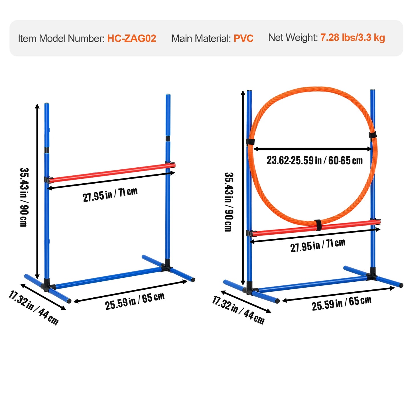 SucceBuy Dog Agility Training Equipment Four-Piece Set with Adjustable Hurdles