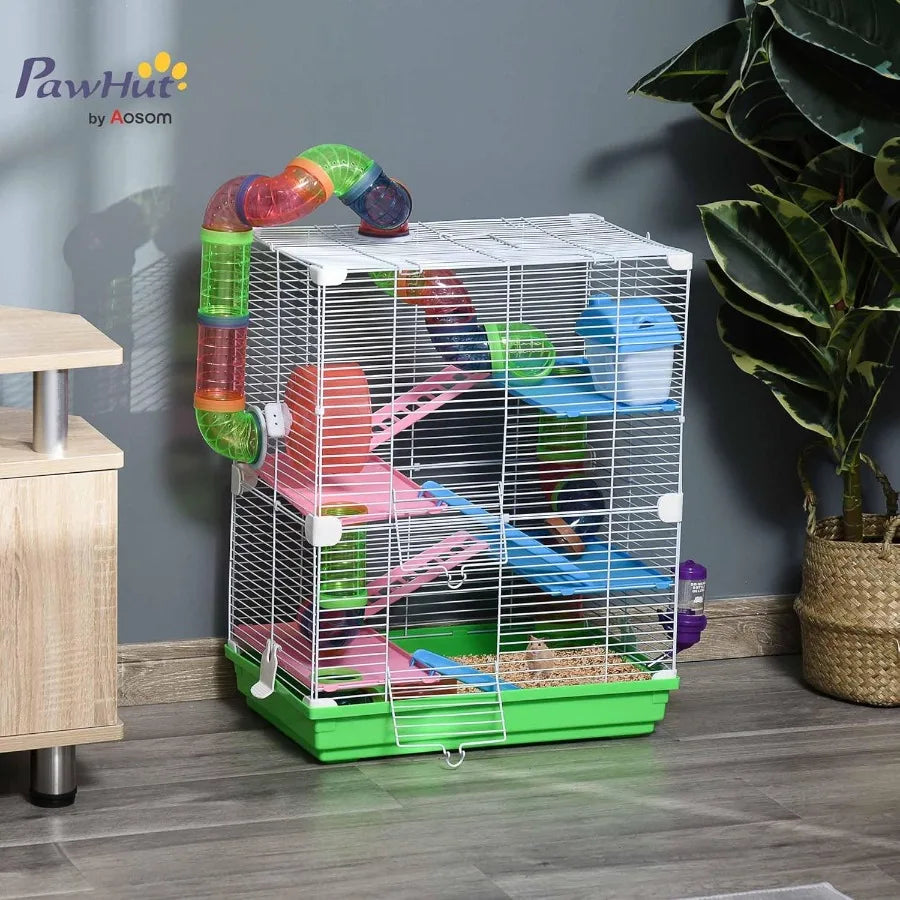 5-Tier Hamster Cage With Tubes And Tunnels Small Animal Habitat