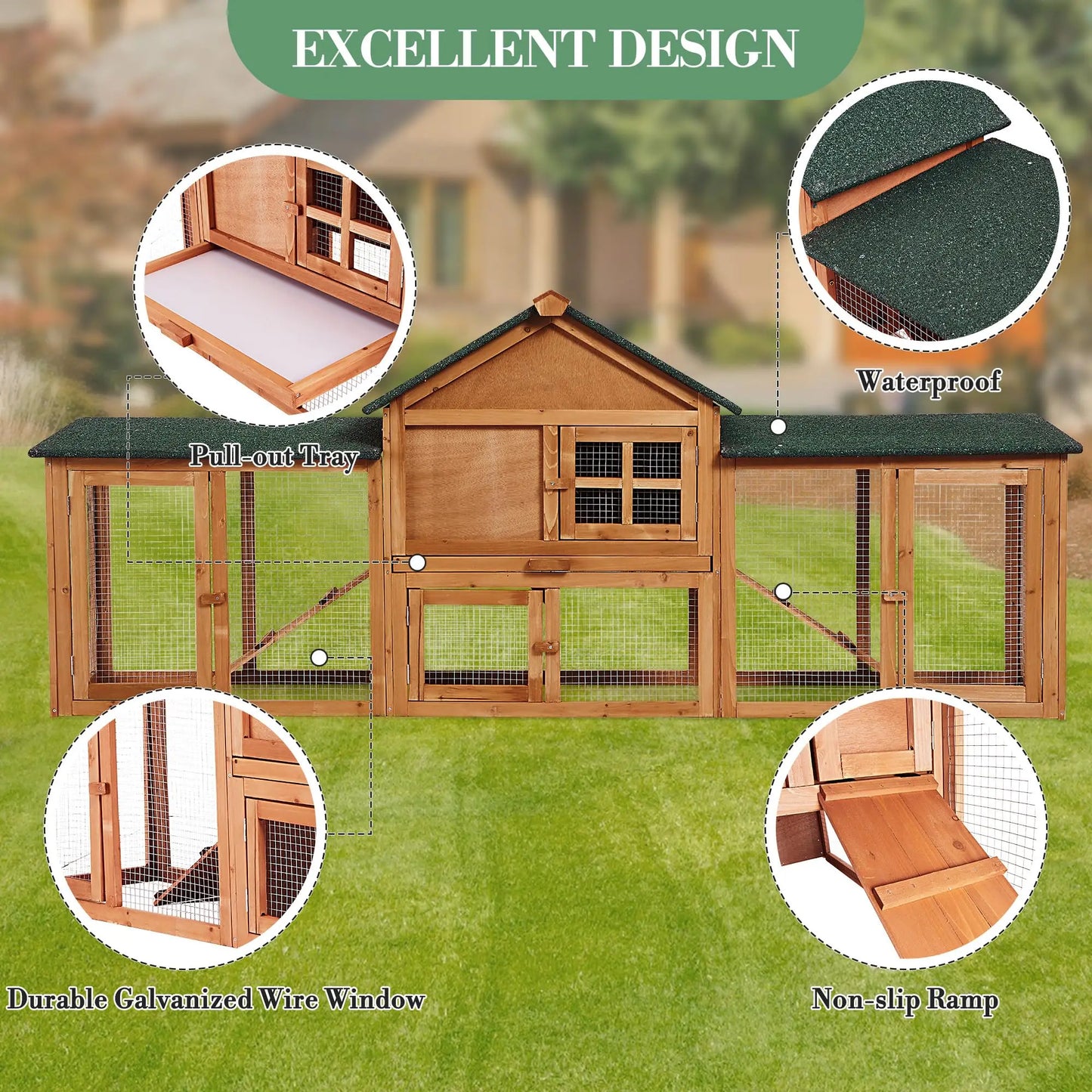 DishyKooker 2 Story Bunny Hutch Rabbit Cage With Double Runs