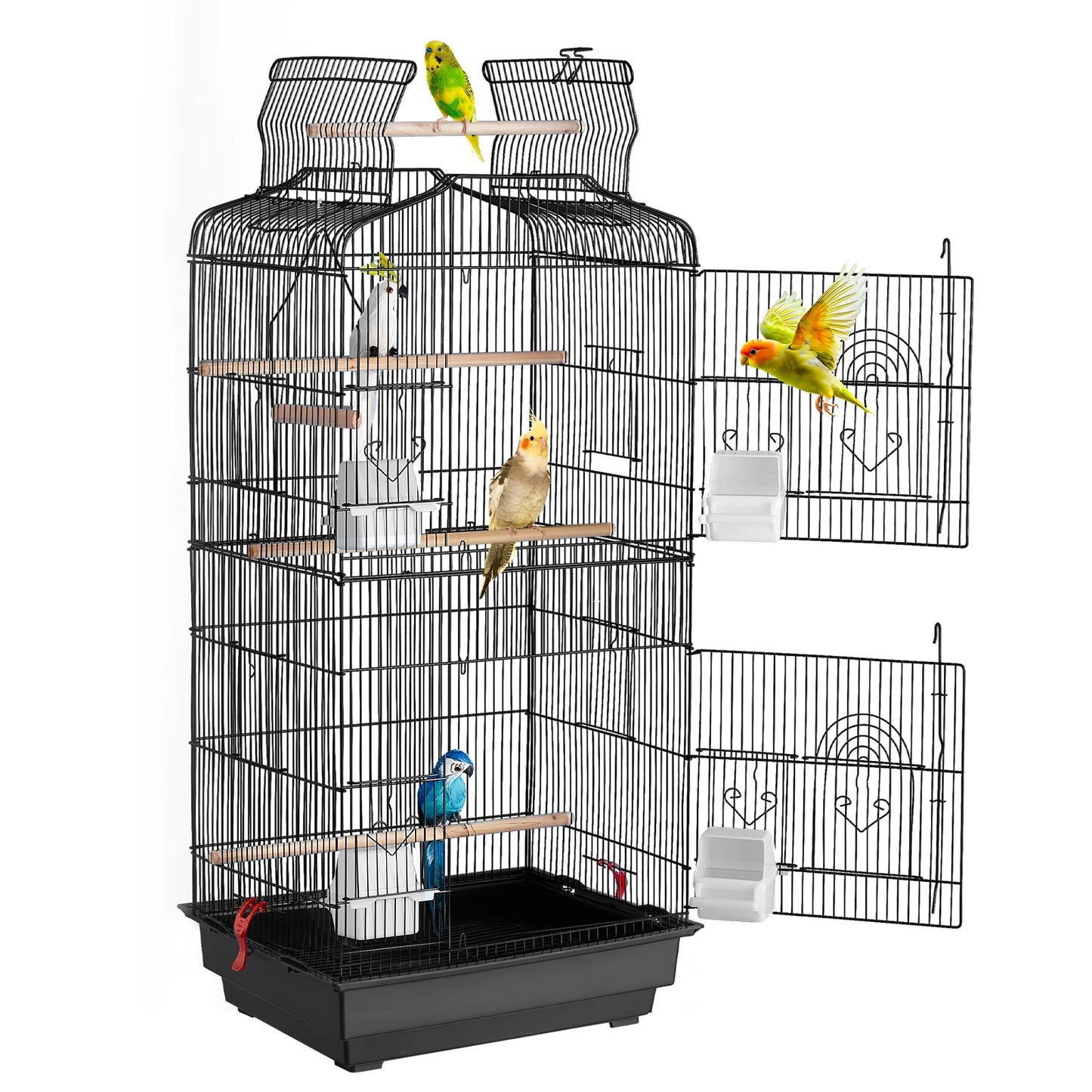 Open Top Parrot Cage For Travel Hanging Swing Perch