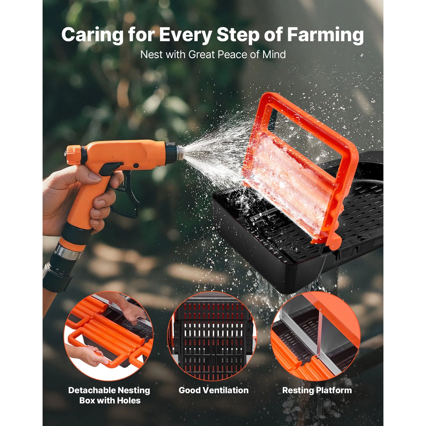 SucceBuy Metal Nesting Boxes For Chicken Laying With Protective Lids