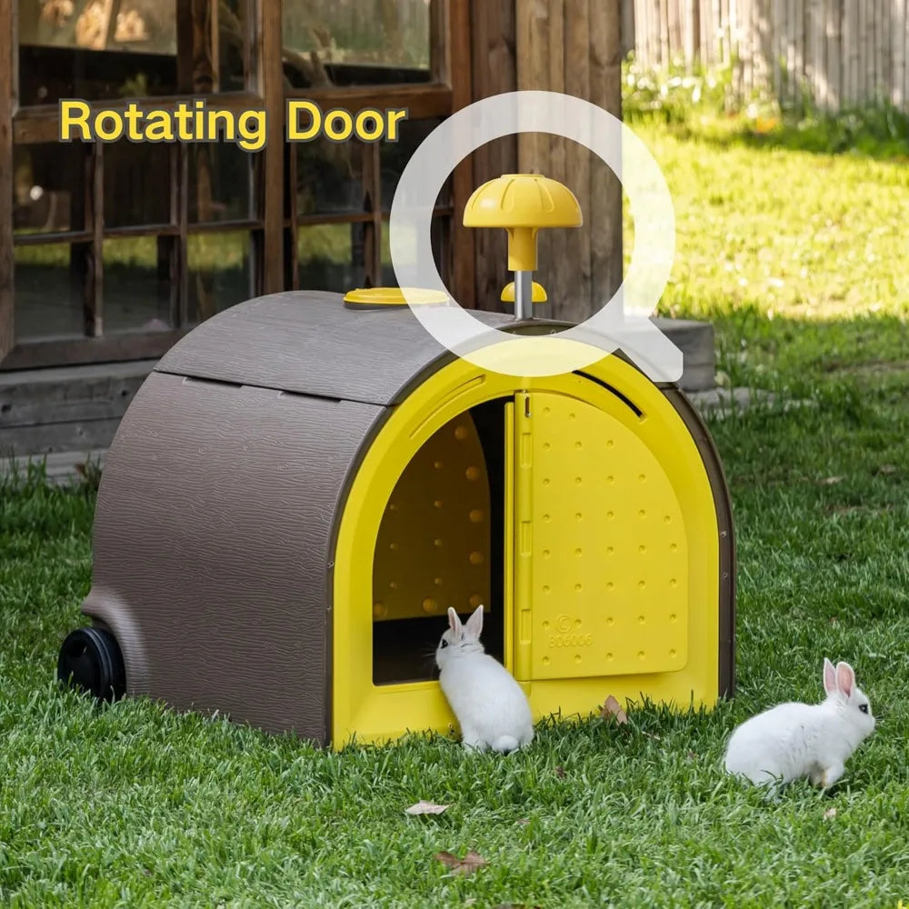 DAFIFY Durable Plastic Rabbit Hutch Indoor Outdoor Cage Waterproof Shell