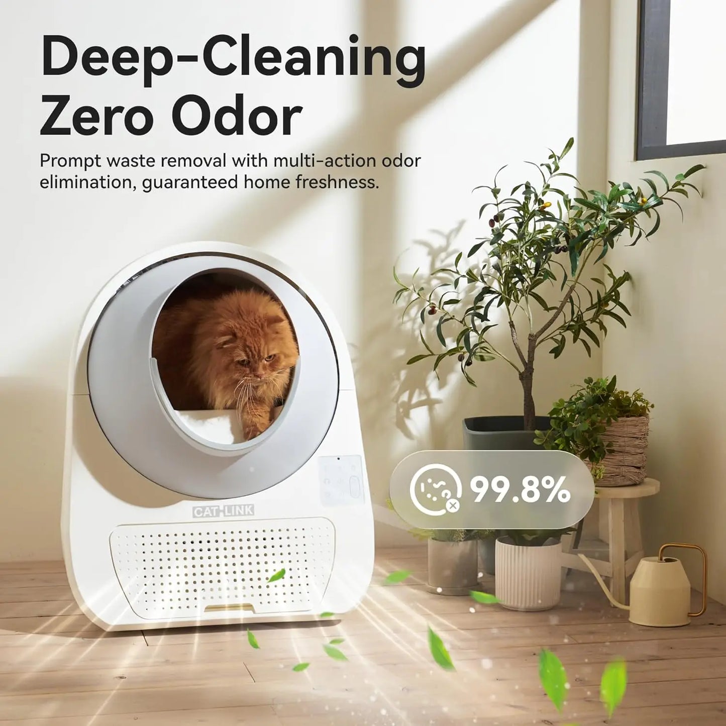 Automatic Self Cleaning Cat Litter Box With App Odor Control