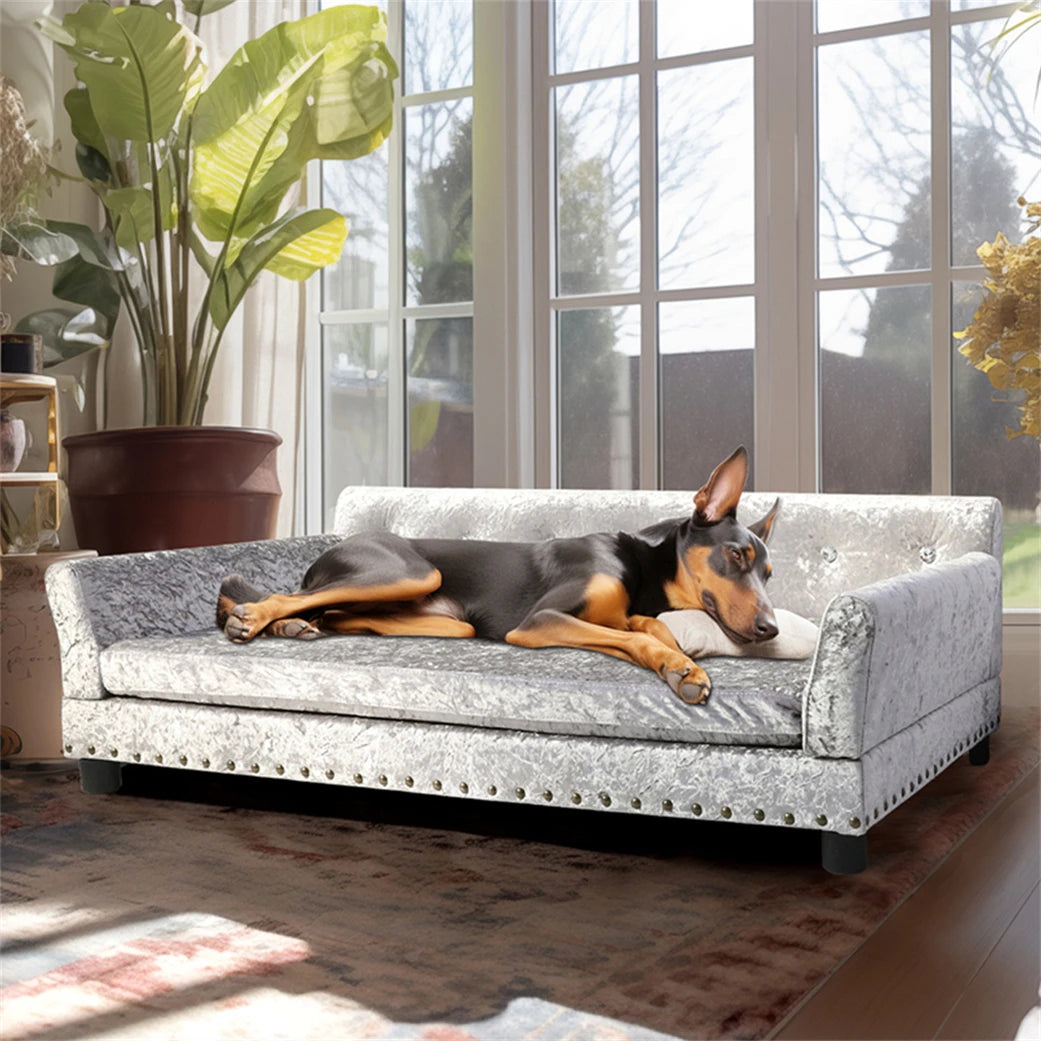 Borwart Heavy Duty Pet Sofa Raised Bed Cushioned Dog Cat Lounge