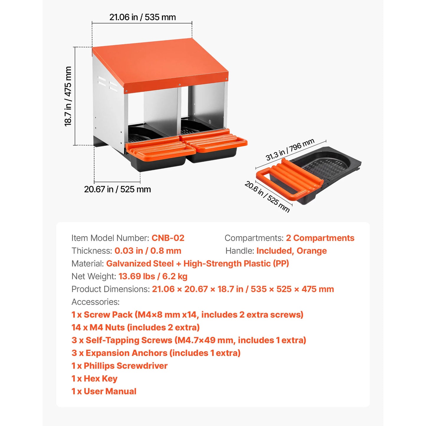 SucceBuy Metal Nesting Boxes For Chicken Laying With Protective Lids