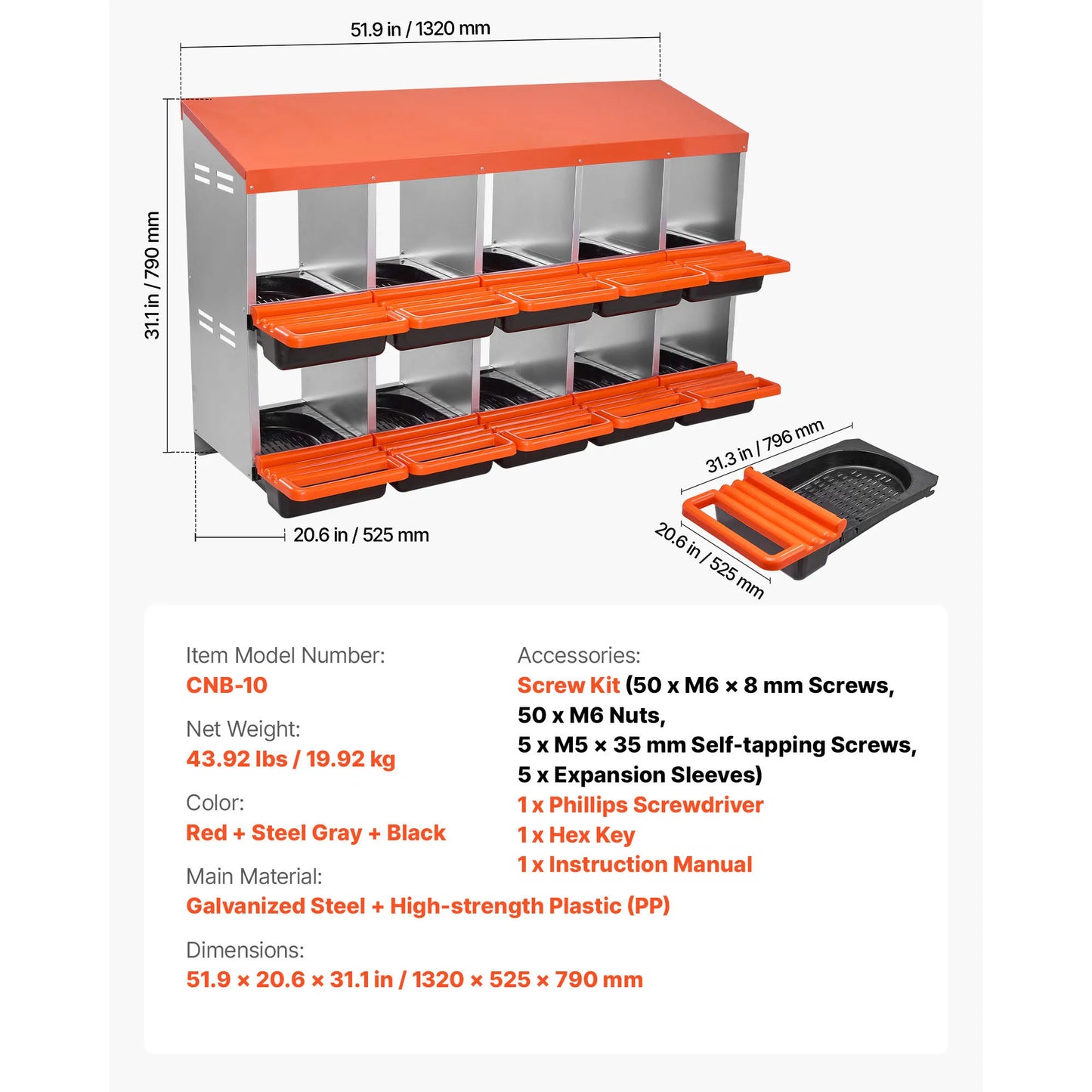 SucceBuy Metal Nesting Boxes For Chicken Laying With Protective Lids