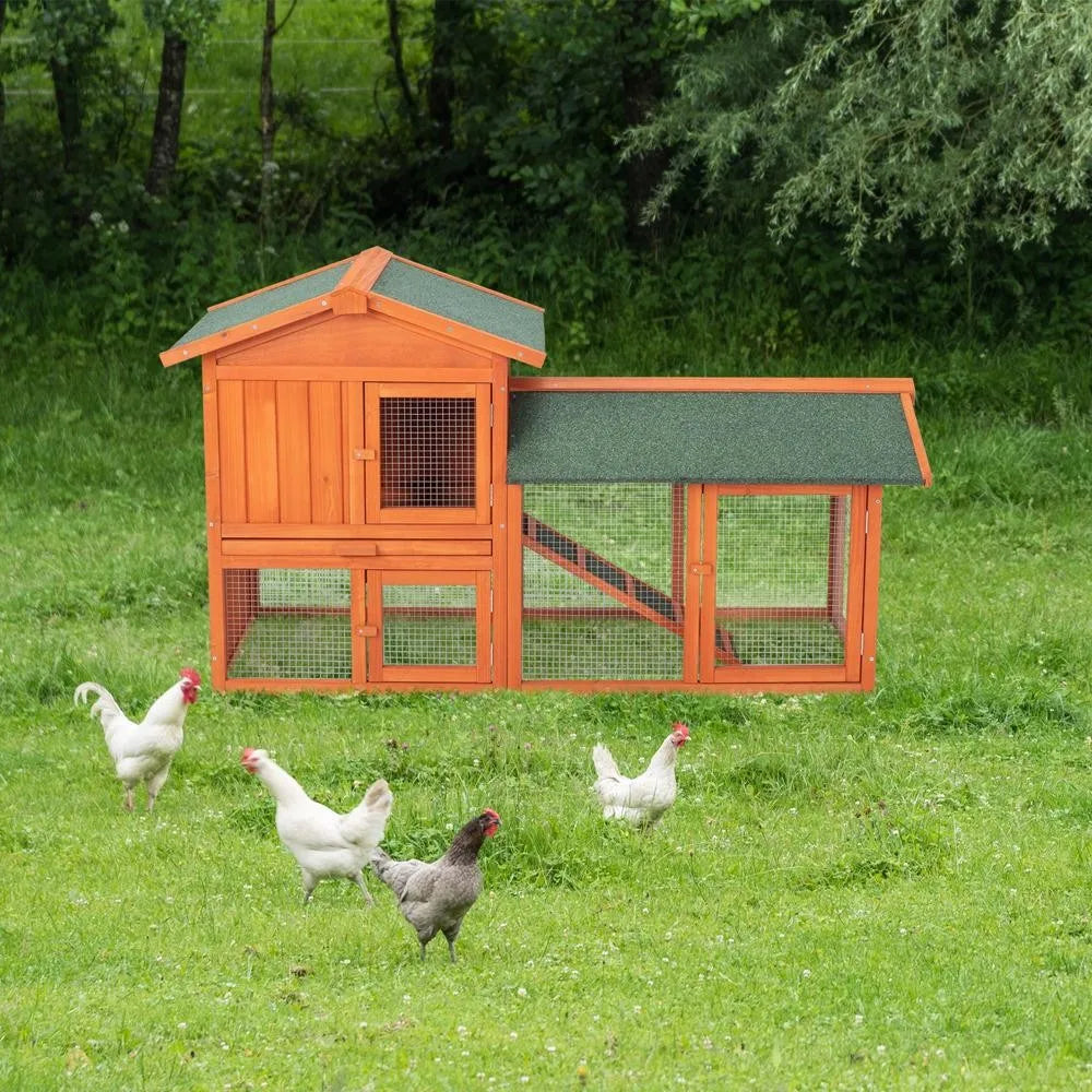 Wooden Chicken Coop and Rabbit Hutch Waterproof Roof