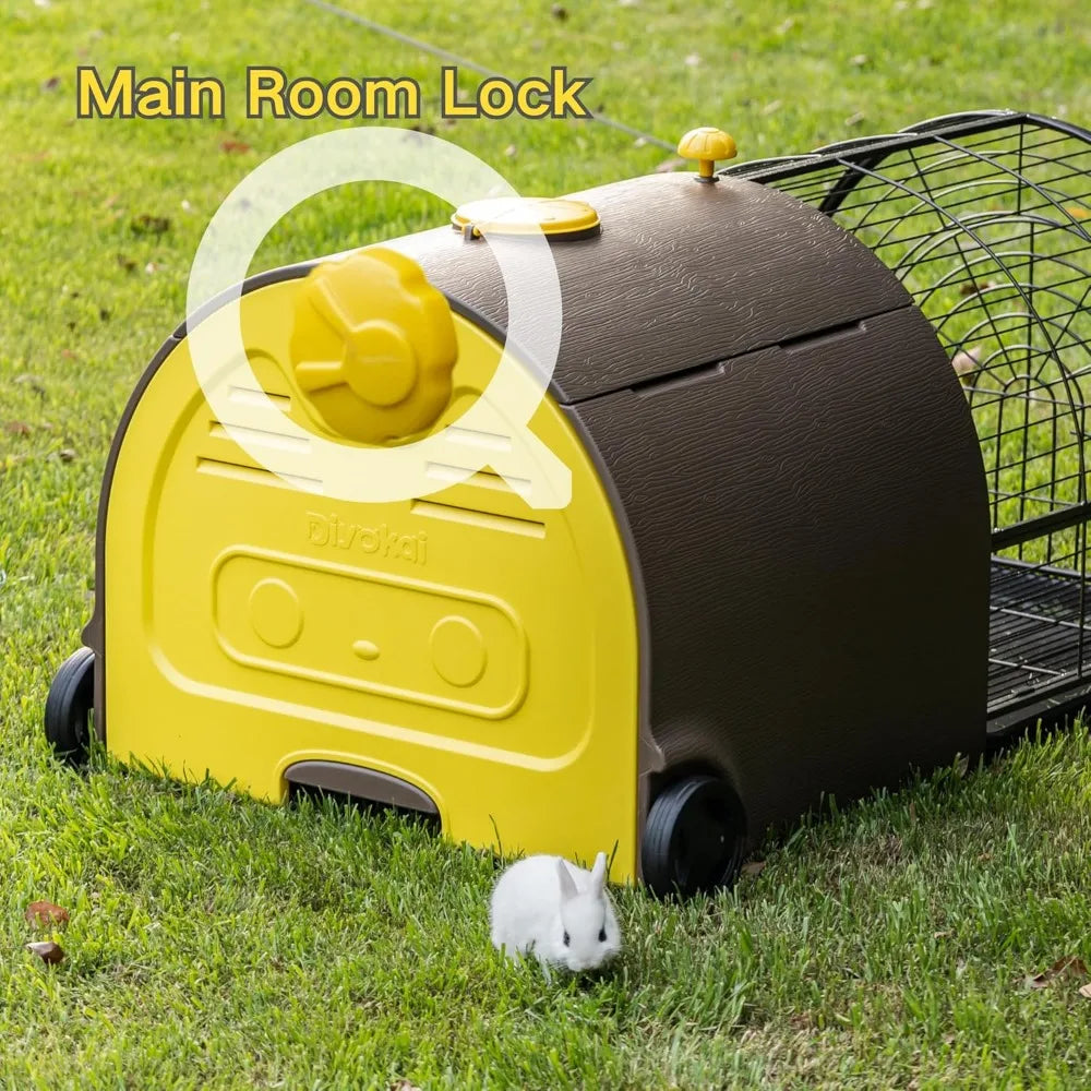 DAFIFY Durable Plastic Rabbit Hutch Indoor Outdoor Cage Waterproof Shell