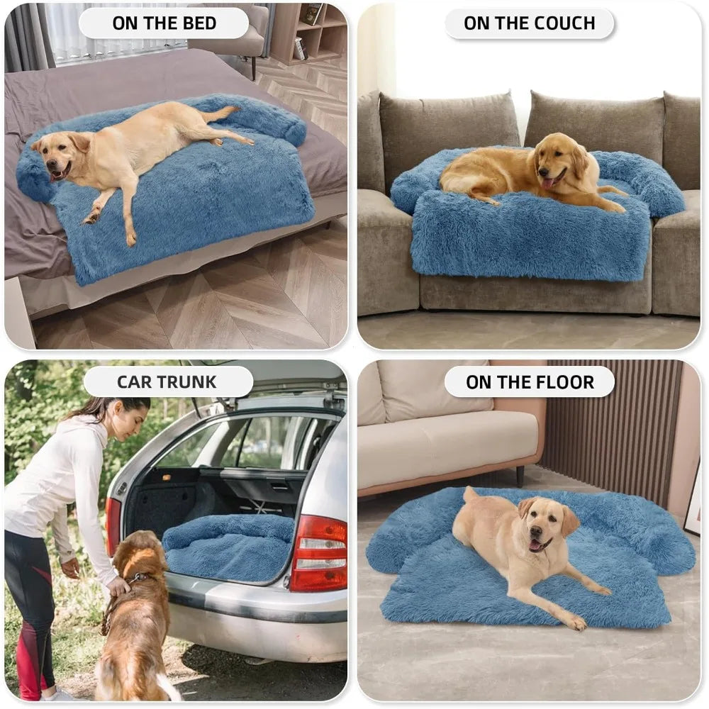 GGIB Calming Dog Bed Plush Mat With Removable Cover