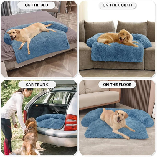GGIB Calming Dog Bed Plush Mat With Removable Cover