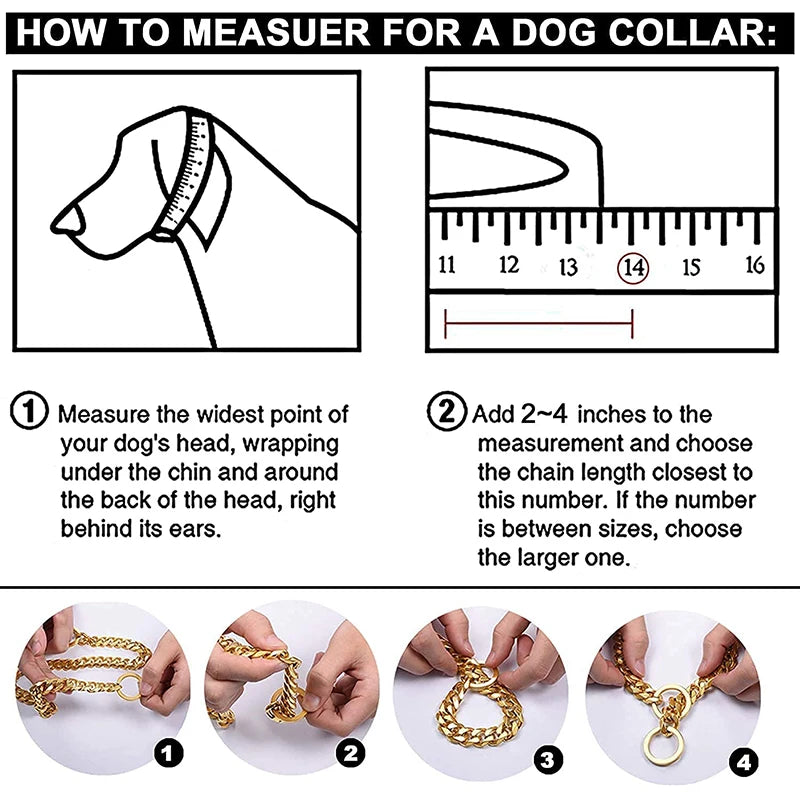 Stainless Steel Chain Dog Collar With Quick Release Link