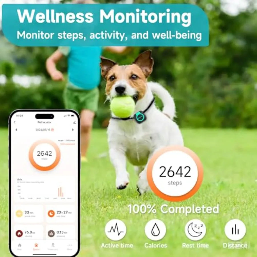 Mini GPS Tracker for Dogs and Cats With Health Monitor Waterproof