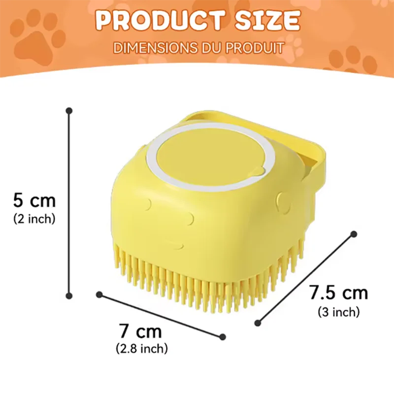 Pet Bath Massage Brush Silicone Safe Grooming Tool For Dogs And Cats