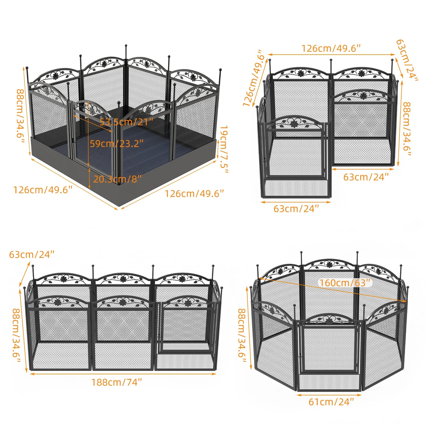 BINGOPAW Heavy Duty Dog Playpen Outdoor Indoor With Waterproof Pad