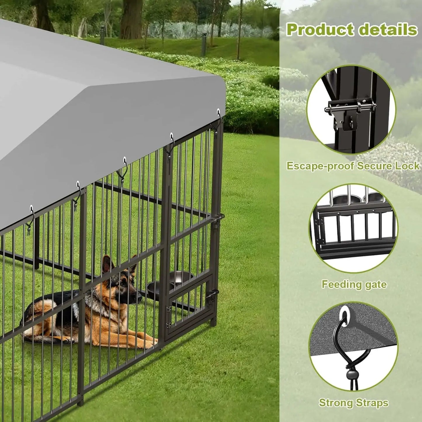 HiMISS Outdoor Dog Kennel For Large And Medium Dogs