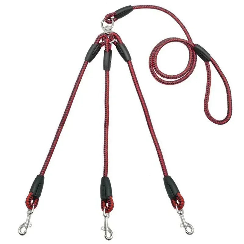 Nylon 3 Way NoTangle Dog Walking Leash With Padded Handle