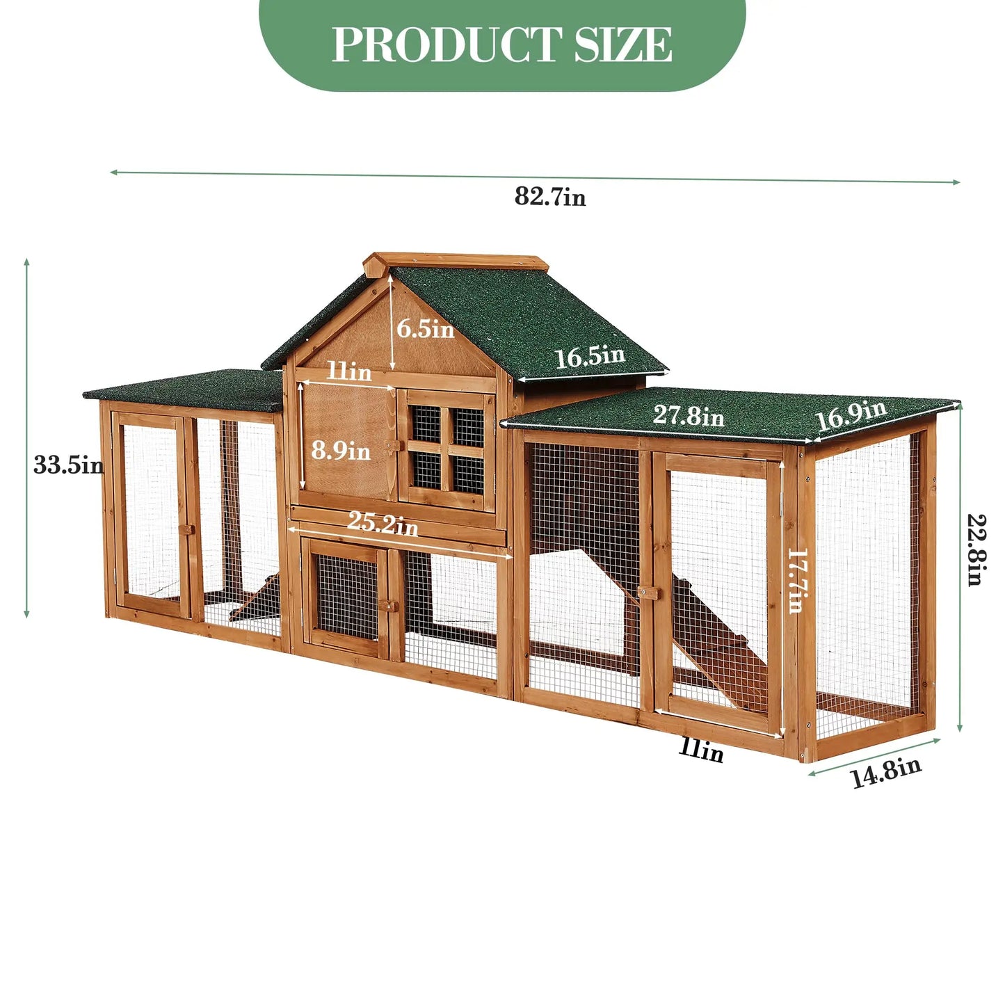 DishyKooker 2 Story Bunny Hutch Rabbit Cage With Double Runs
