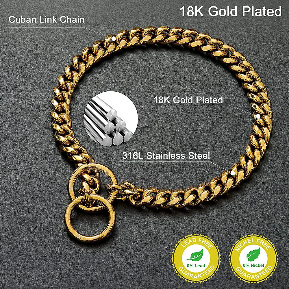 Stainless Steel Chain Dog Collar With Quick Release Link