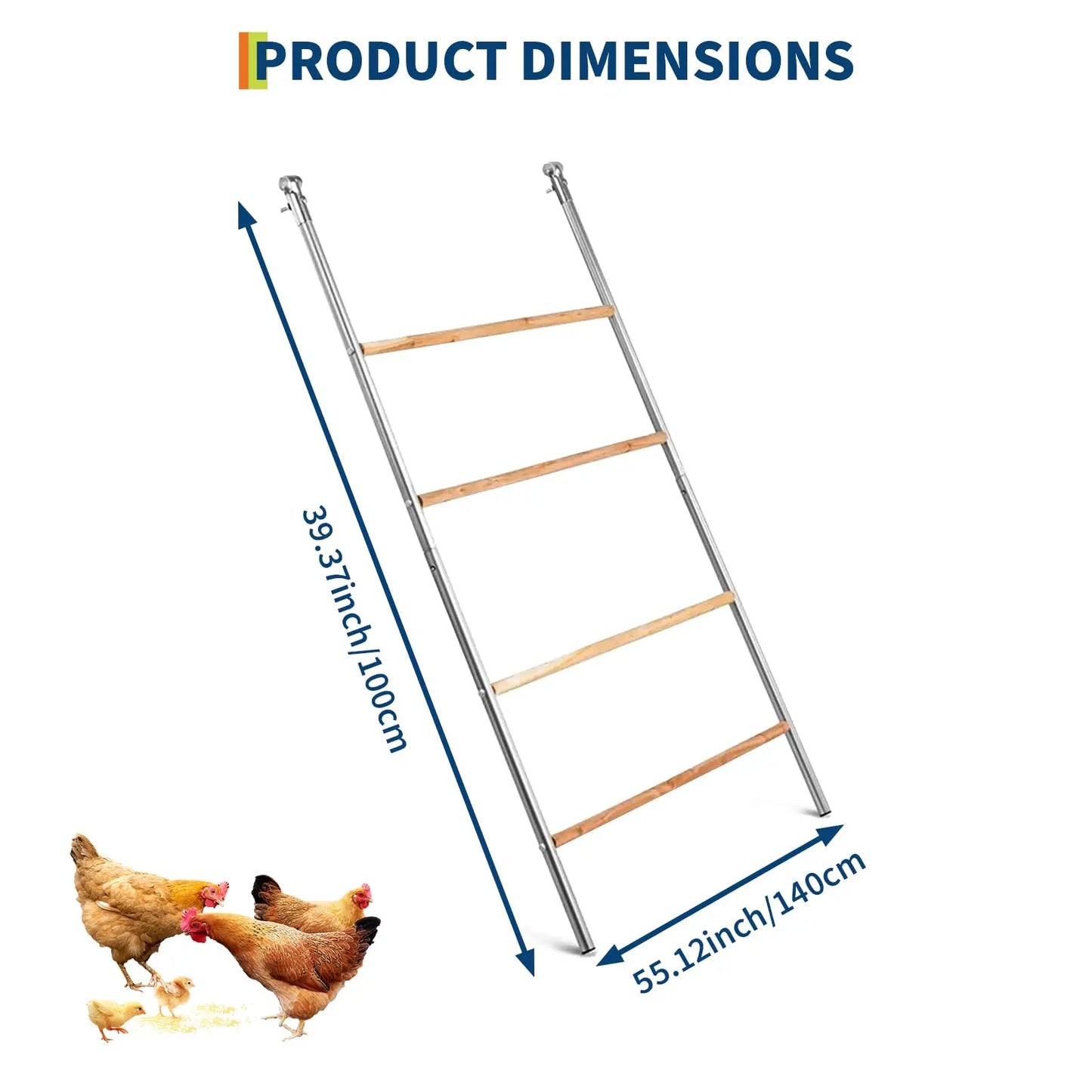 HiMISS Multi-Tier Galvanized Steel Chicken Roost With Wooden Perch For Coop