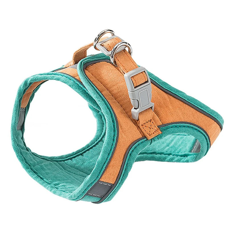 Cat Harness Leash Set Reflective Strip Suede Comfort Kitten