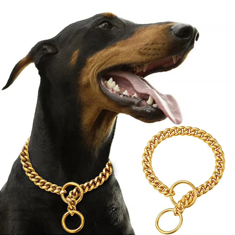 Stainless Steel Chain Dog Collar With Quick Release Link