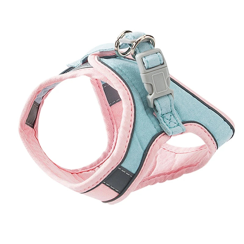 Cat Harness Leash Set Reflective Strip Suede Comfort Kitten