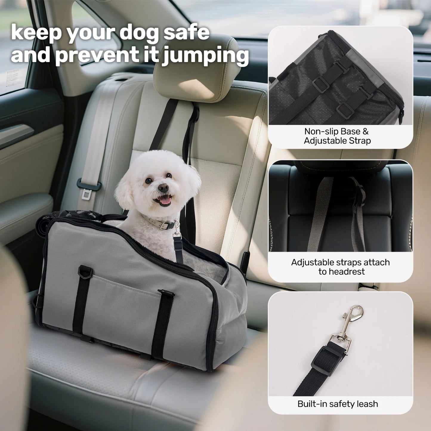 Removable Washable Car Pet Seat for Small Dogs and Cats Portable Bed
