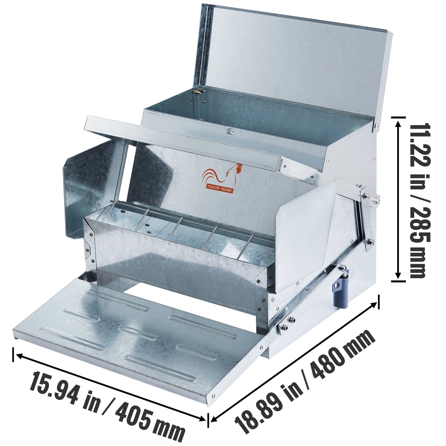 SucceBuy Automatic Chicken Feeder For Galvanized Steel Poultry Farm