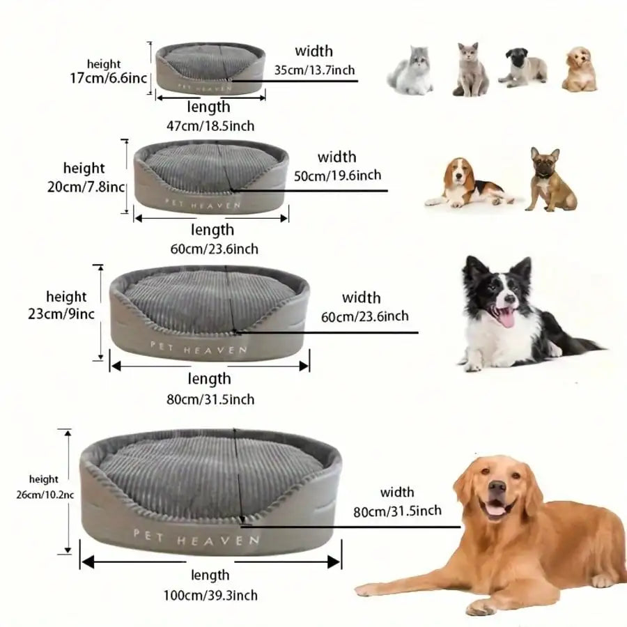 Machine Washable Soft Cozy Pet Bed All-Season Indoor Outdoor Use