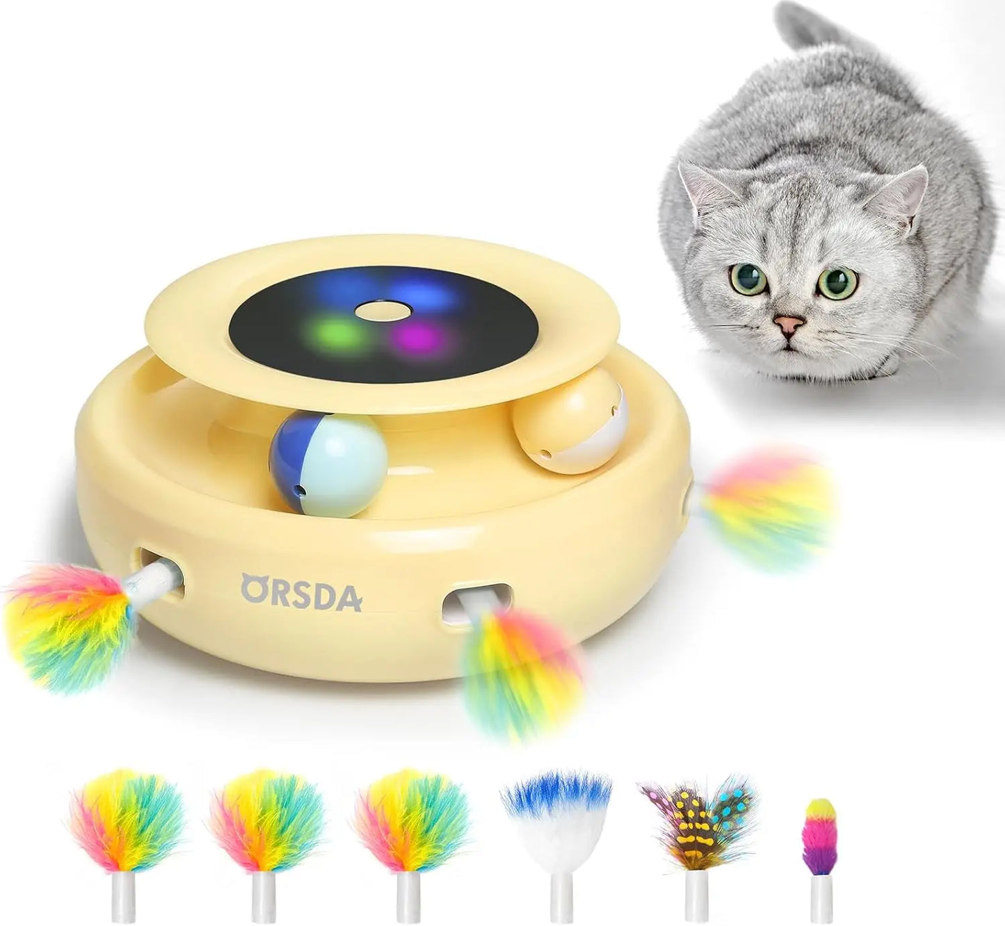 XIUWO 2in1 Interactive Cat Toy Balls and Ambush Electronic Mice With Timer