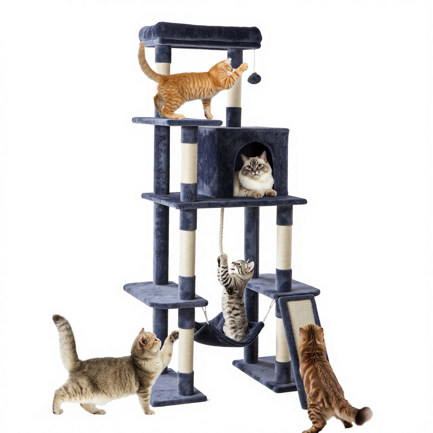 JHK Cat Tree Tall Climbing Tower Premium for Indoor Cats