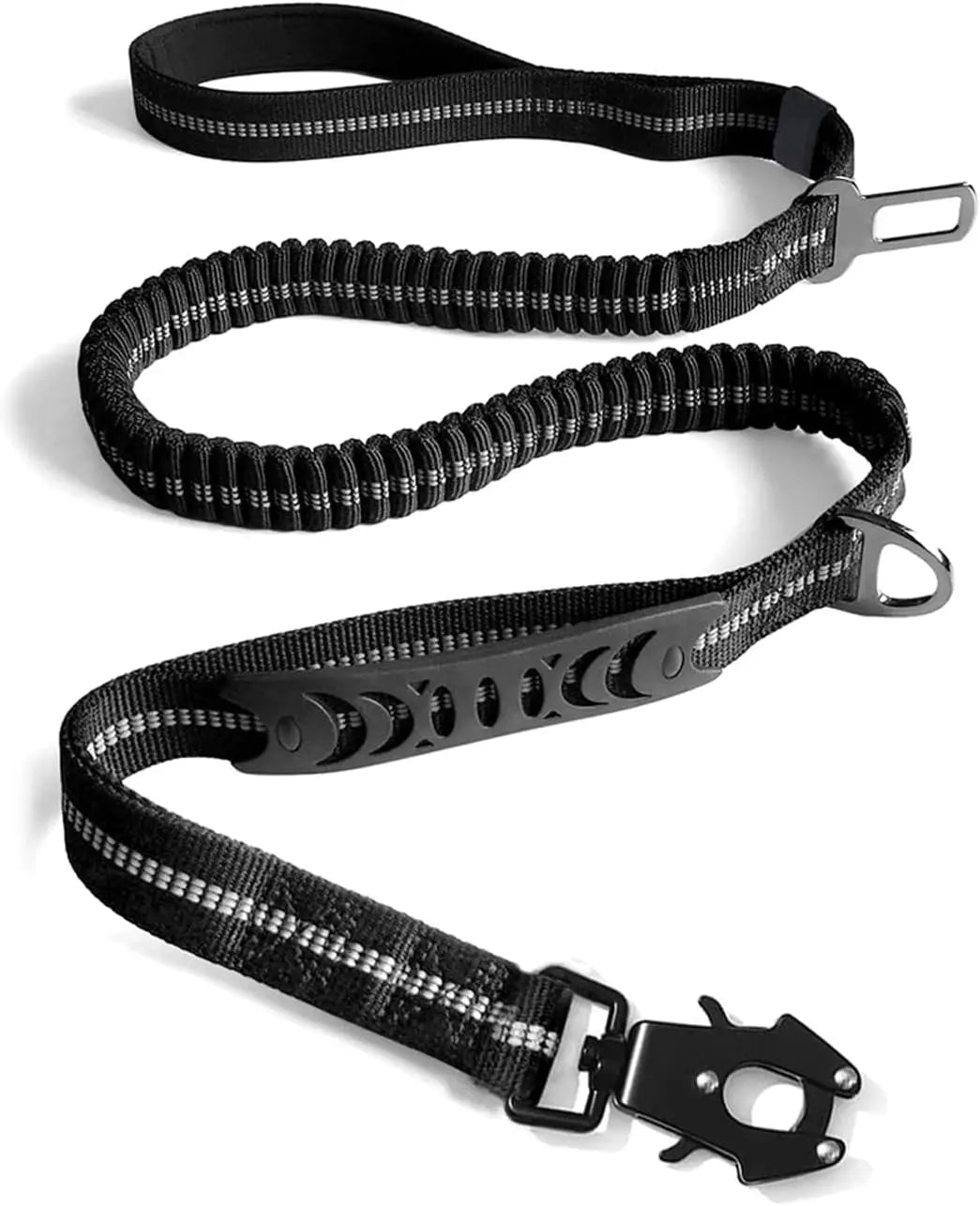 Reflective Shock Absorbing Dog Leash No Pull Car Seatbelt Bungee