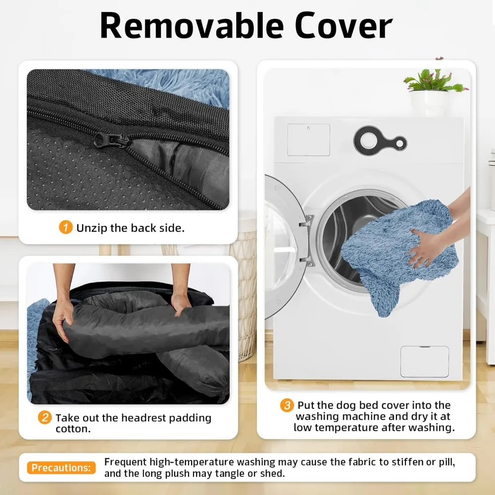 GGIB Calming Dog Bed Plush Mat With Removable Cover