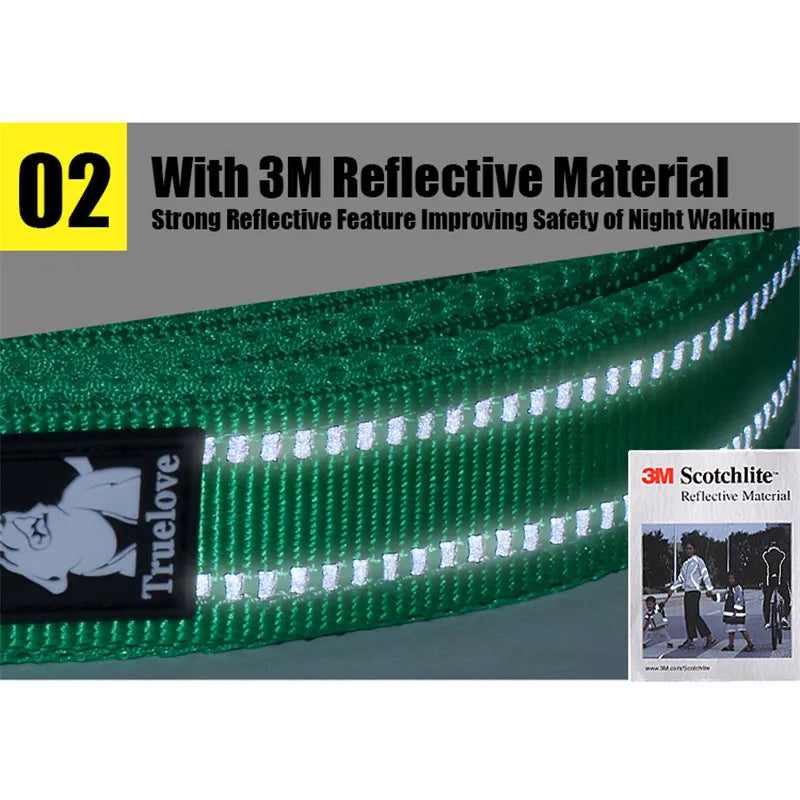 TrueLove Reflective Nylon Mesh Soft Pet Leash With Padded Comfort