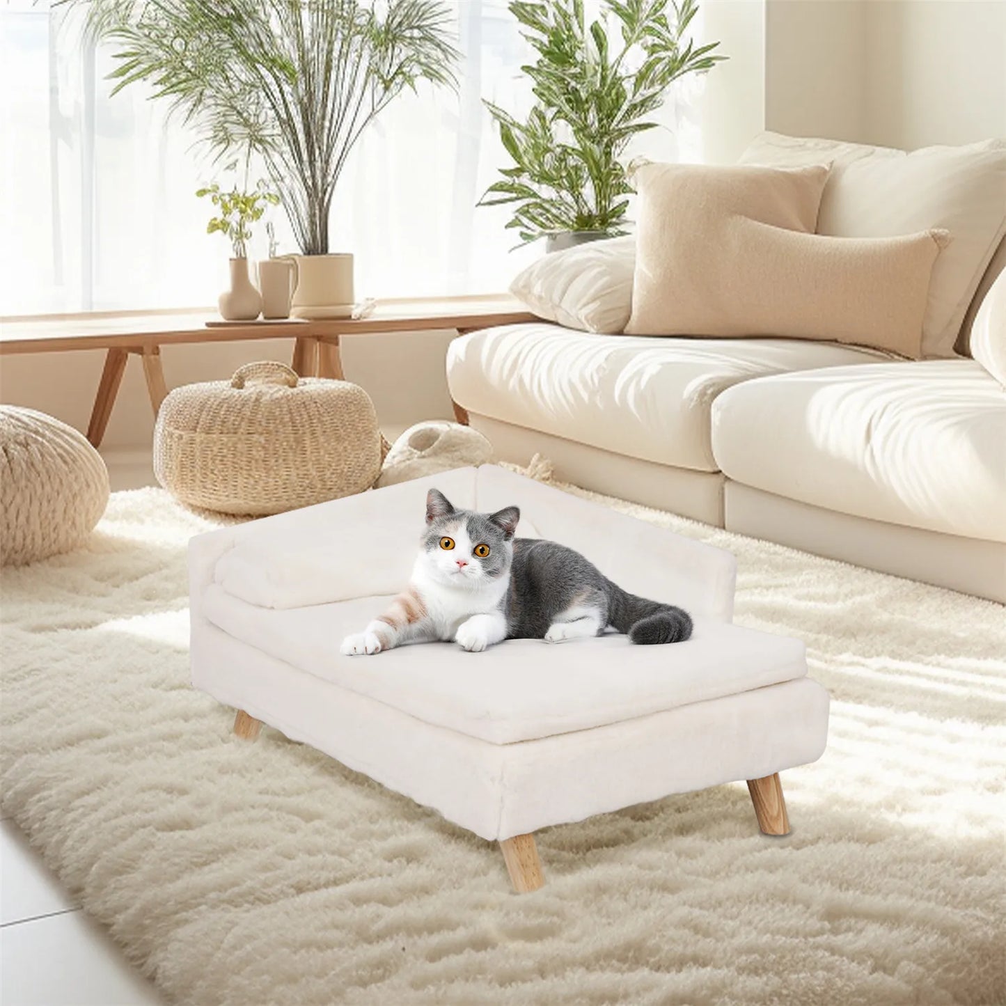 BINGOPAW Waterproof Pet Sofa Bed Raised Lounger For Dogs Cats