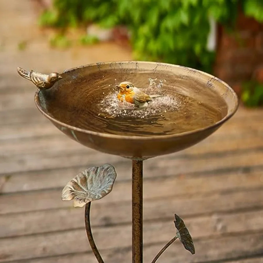 Peacock Bird Bath for Outdoor Garden and Lawn Decor