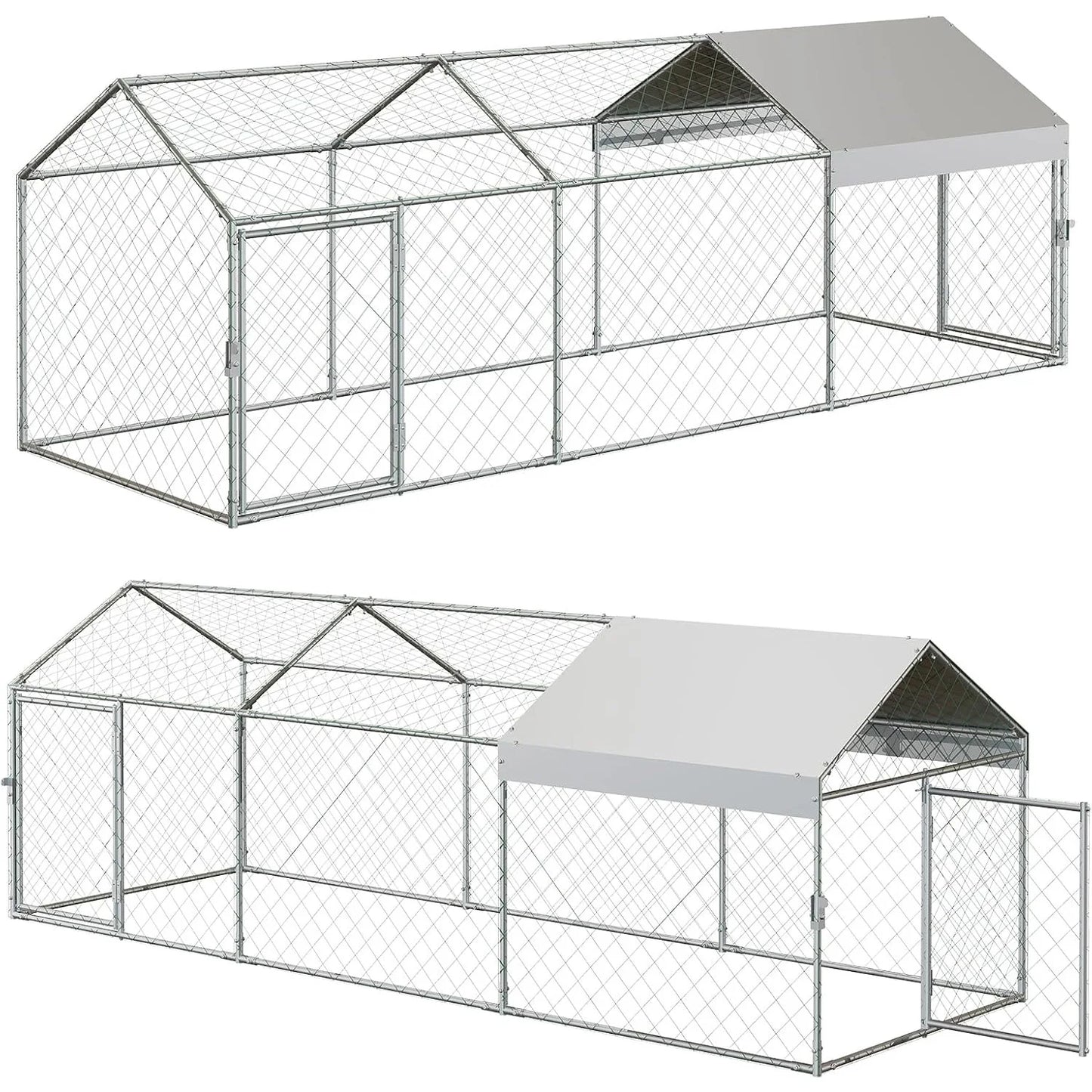 Himiss Portable Metal Chicken Coop And Run With Waterproof Cover