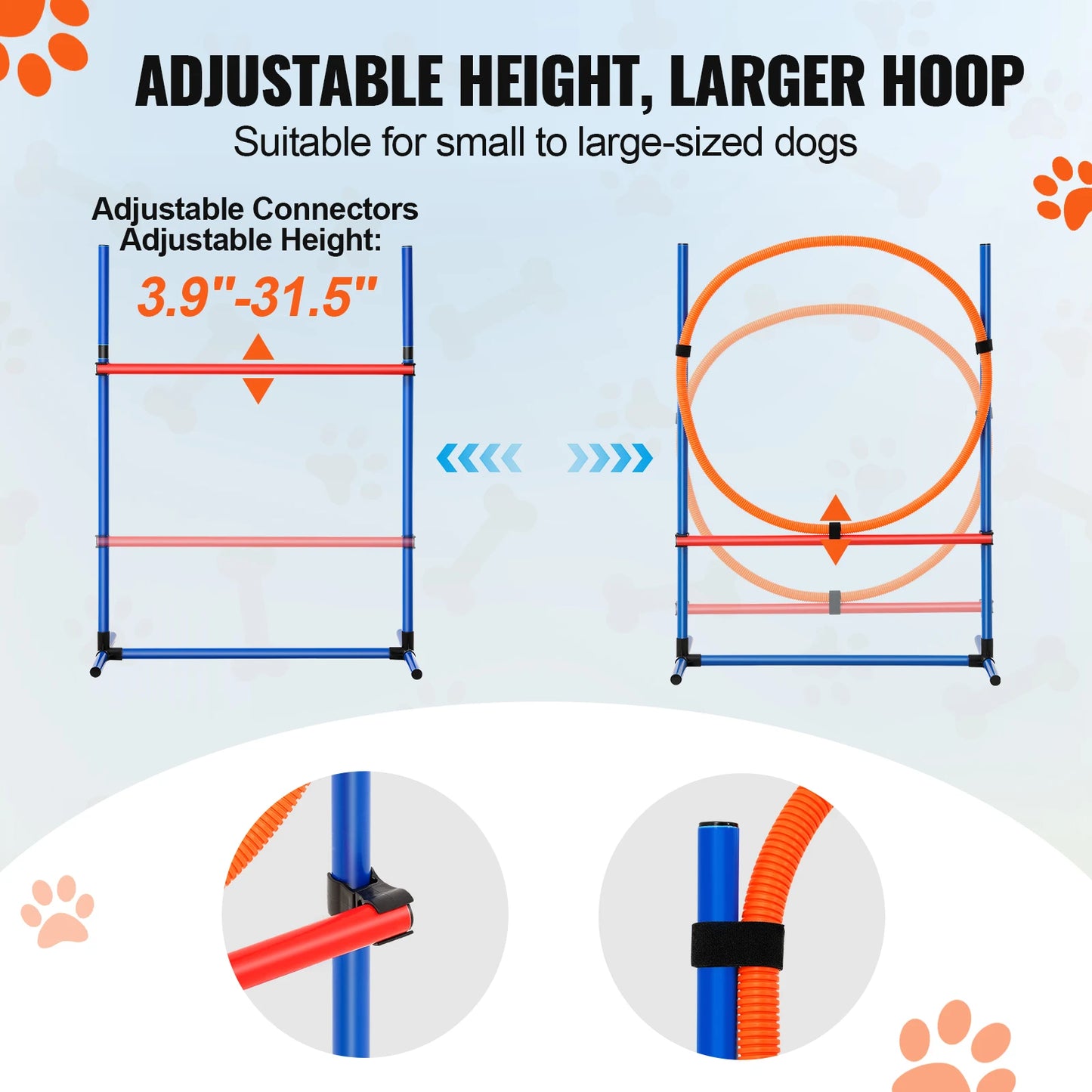 SucceBuy Dog Agility Training Kit Adjustable High Hurdles Weave Poles
