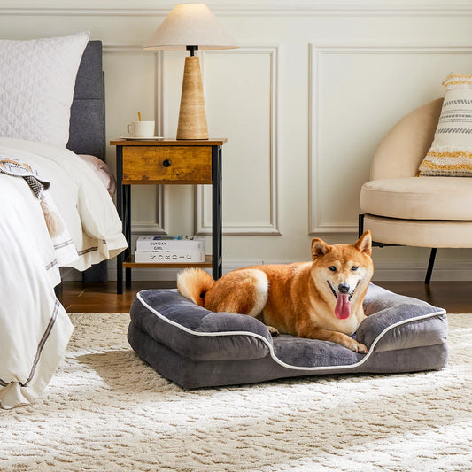 JHK Orthopedic Memory Foam Dog Bed For Small Dogs Cats With Removable Cover
