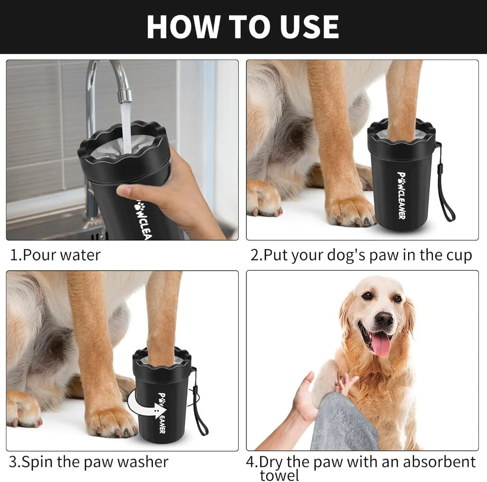 Dog Paw Cleaner Portable Paw Washer Bath Brush With Towels And Toothbrushes