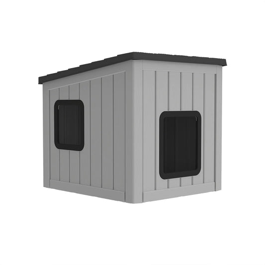 Plastic Waterproof Sloped Roof Cat Cabin For Indoor Outdoor Use